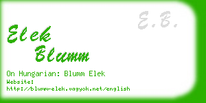 elek blumm business card